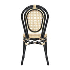 2 Pack All-Weather Commercial Paris Chairs with Metal Frames - N/A