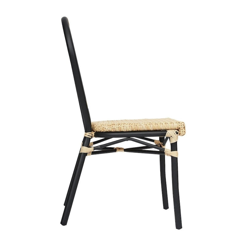 2 Pack All-Weather Commercial Paris Chairs with Metal Frames - N/A
