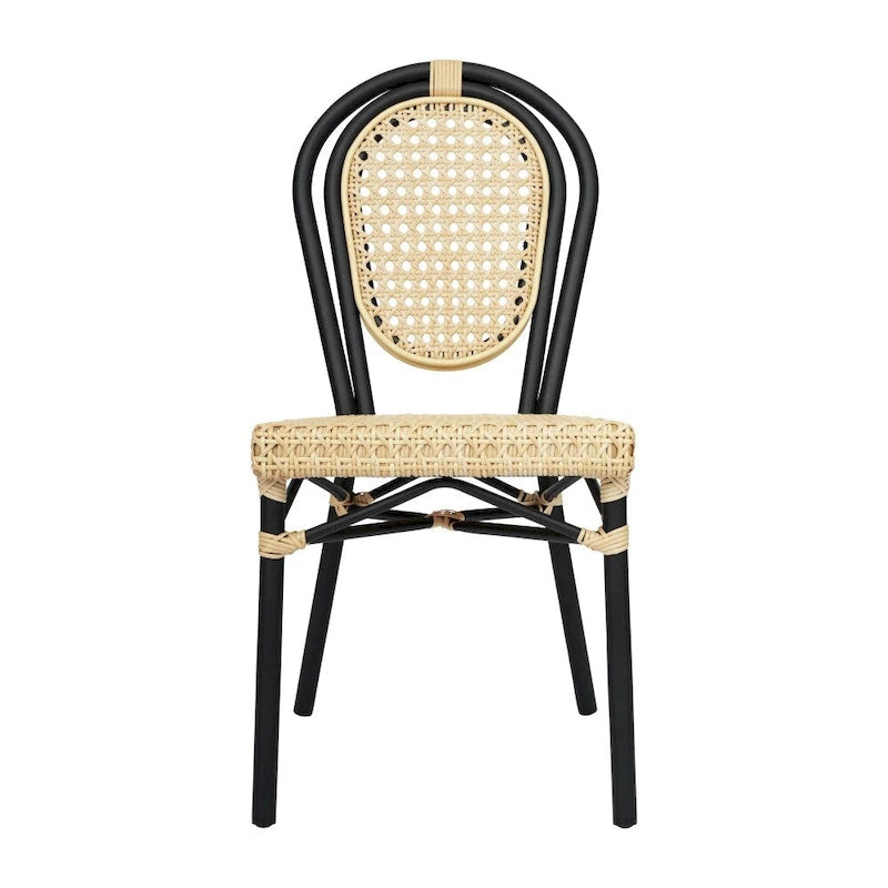2 Pack All-Weather Commercial Paris Chairs with Metal Frames - N/A