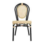 2 Pack All-Weather Commercial Paris Chairs with Metal Frames - N/A