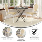 2 Pack All-Weather Commercial Paris Chairs with Metal Frames - N/A