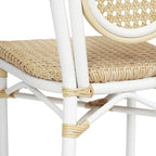 2 Pack All-Weather Commercial Paris Chairs with Metal Frames - N/A