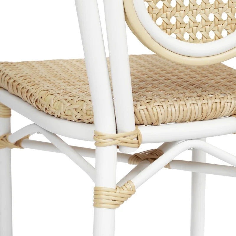 2 Pack All-Weather Commercial Paris Chairs with Metal Frames - N/A
