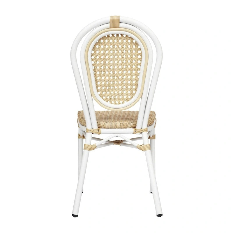 2 Pack All-Weather Commercial Paris Chairs with Metal Frames - N/A