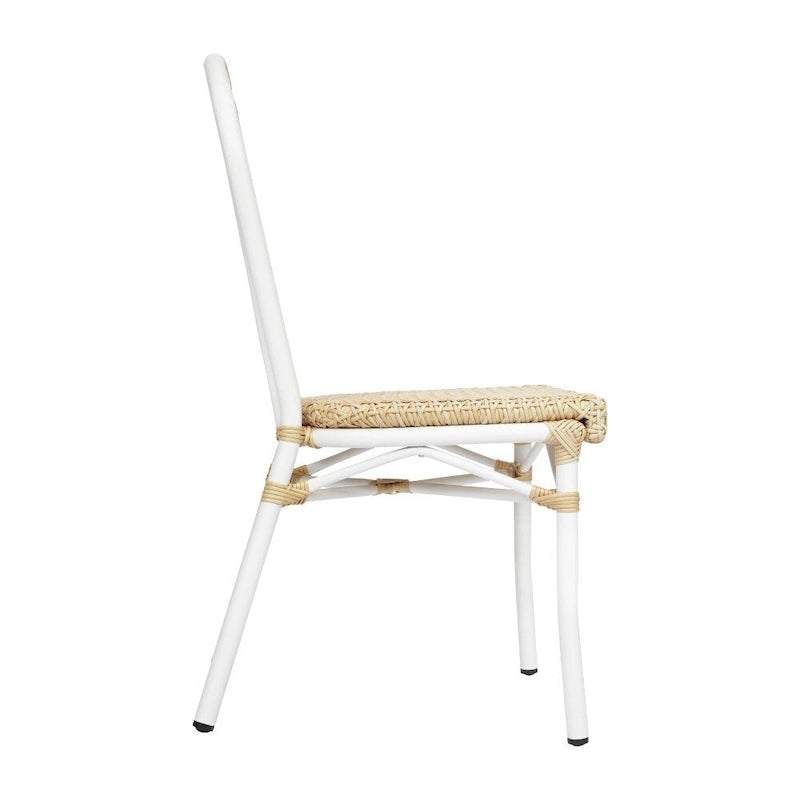 2 Pack All-Weather Commercial Paris Chairs with Metal Frames - N/A