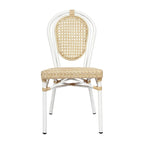 2 Pack All-Weather Commercial Paris Chairs with Metal Frames - N/A