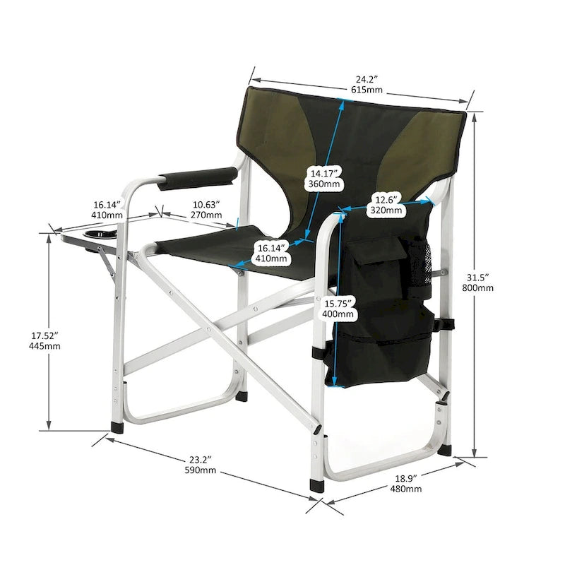 2-piece Folding Lightweight Oversized Directors' Chairs