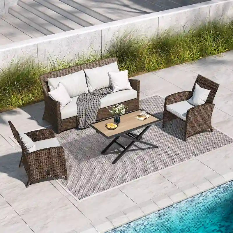 Outdoor Adjustable Height Aluminum Table Coffee Tea Table