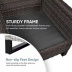 Patio Deep Seating Porch Chairs with Seat Cushions - Brown