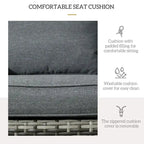 Patio Wicker Adirondack Chair, All-Weather Rattan Fire Pit Chair Soft Cushions, Tall Curved Backrest and Armrests