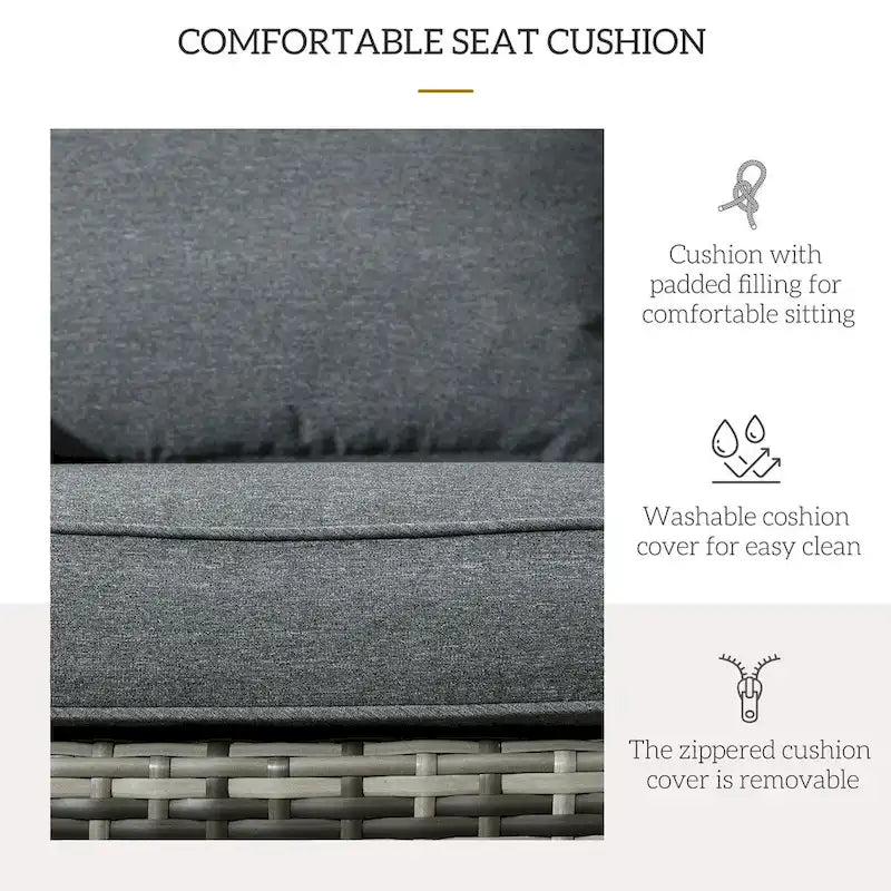 Patio Wicker Adirondack Chair, All-Weather Rattan Fire Pit Chair Soft Cushions, Tall Curved Backrest and Armrests