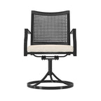 Textilene Fabric Iron Frame Swivel Dining Chairs(Set of 2)