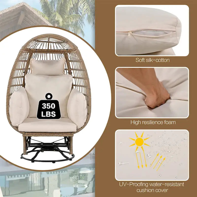Rattan Egg Patio Chair with Rocking