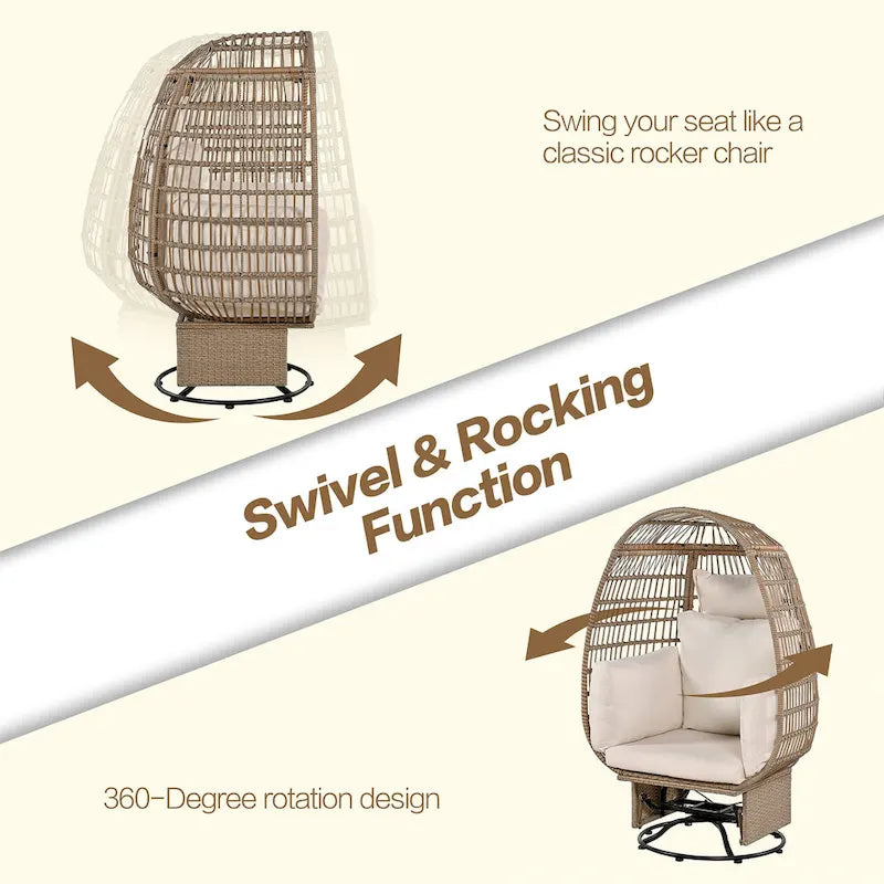 Rattan Egg Patio Chair with Rocking