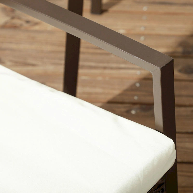 Dining Chairs with Cushion, Patio Wicker Dining Chair Set with Backrest, Armrests for Patio, Deck, Garden