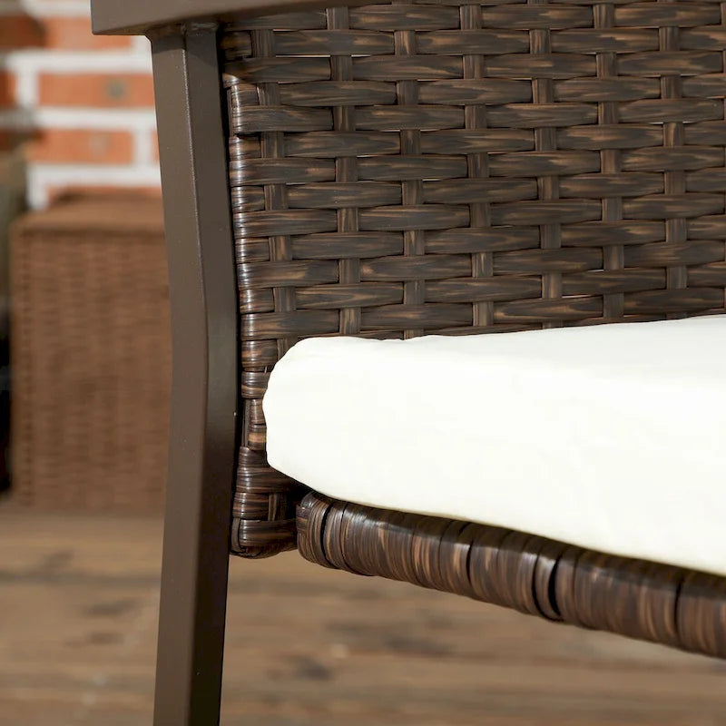 Dining Chairs with Cushion, Patio Wicker Dining Chair Set with Backrest, Armrests for Patio, Deck, Garden