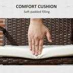 Dining Chairs with Cushion, Patio Wicker Dining Chair Set with Backrest, Armrests for Patio, Deck, Garden