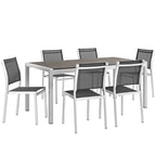 Shore 7 Piece Outdoor Patio Aluminum Dining Set