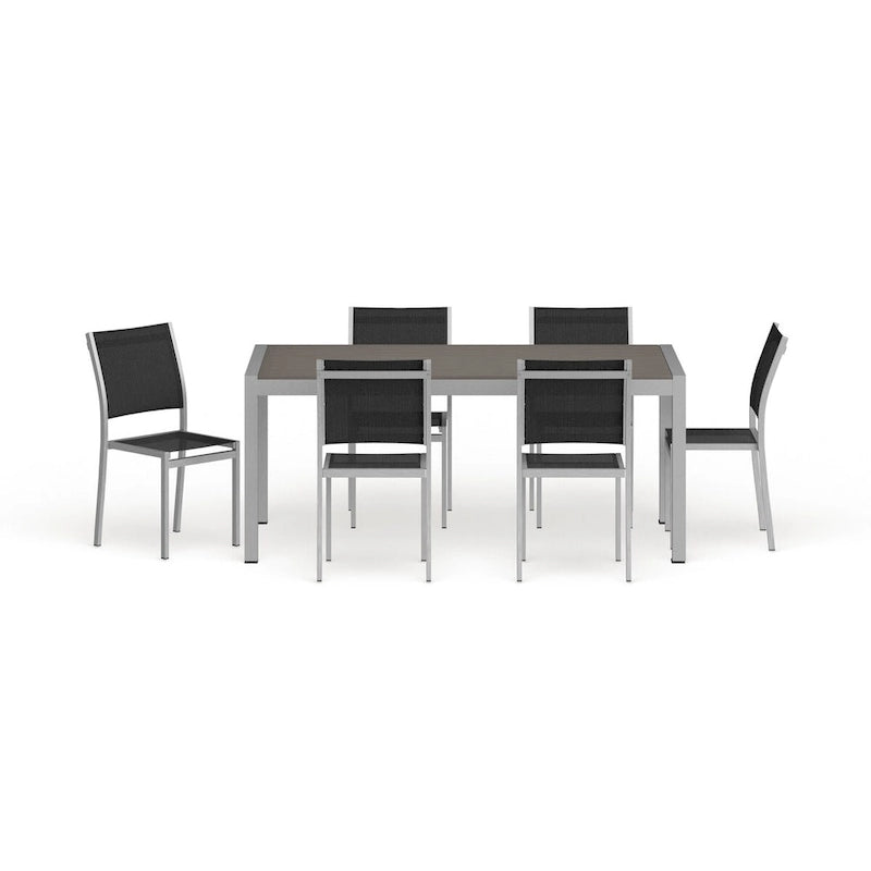 Shore 7 Piece Outdoor Patio Aluminum Dining Set