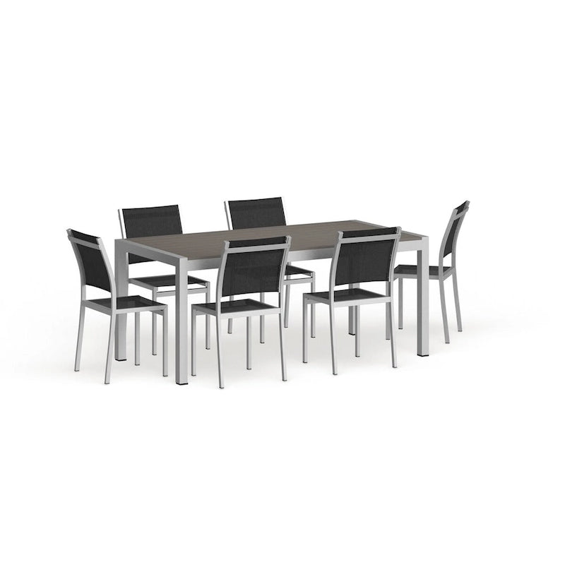 Shore 7 Piece Outdoor Patio Aluminum Dining Set