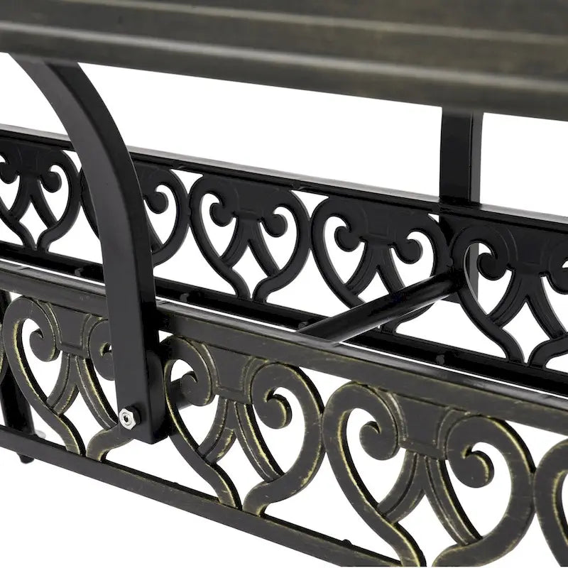 71 Elegant Hollowed Out Cast Aluminum Rectangular Table-Antique Bronze