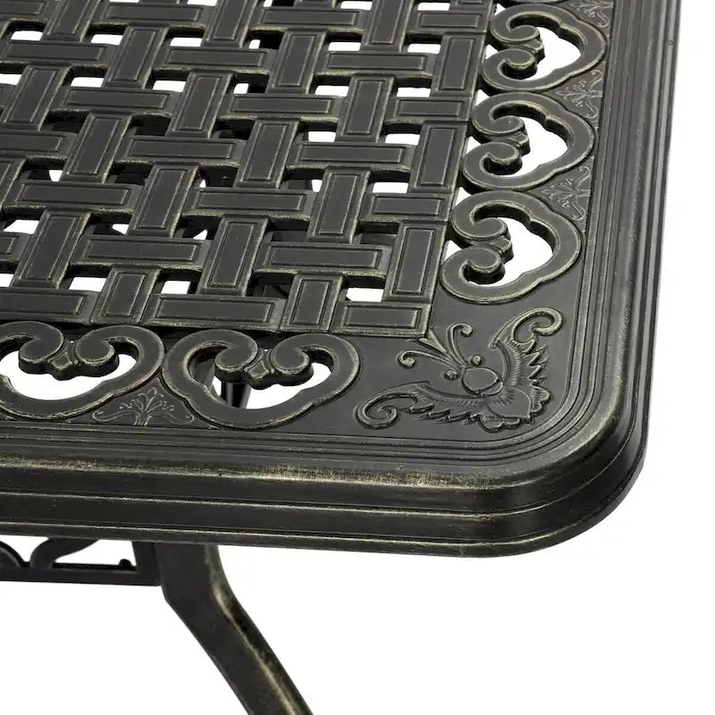 71 Elegant Hollowed Out Cast Aluminum Rectangular Table-Antique Bronze