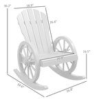 Wooden Adirondack Rocker Chair w/ Slatted Design and Oversized Back