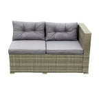 Grey 4-Piece Patio Sectional Wicker Rattan Outdoor Furniture Sofa Set with Storage Box - 47.2 x 25.6 x 25.6