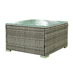 Grey 4-Piece Patio Sectional Wicker Rattan Outdoor Furniture Sofa Set with Storage Box - 47.2 x 25.6 x 25.6