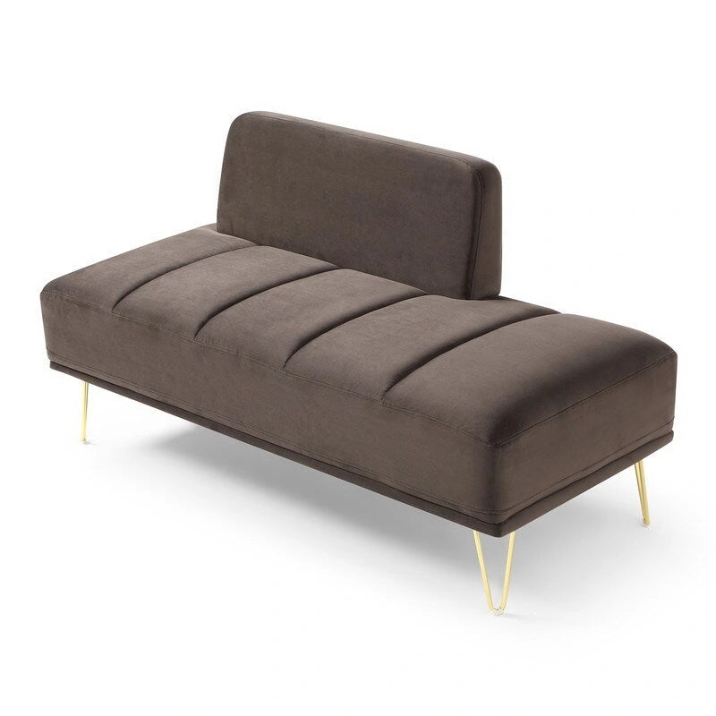 56.3Inch Width Modern End of Bed Bench,Velvet Fabric Upholstered 2 Seater Sofa Couch Entryway Ottoman Bench,Grey