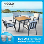 HIGOLD Nofi 5 Pieces Aluminum Patio Dining Set Matte Charcoal