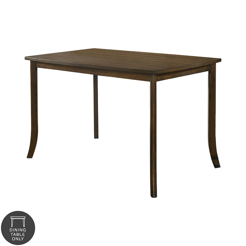 59" Counter Height Dining Table with Saber Legs – Burnished Oak, Transitional Style, Seats 4–6