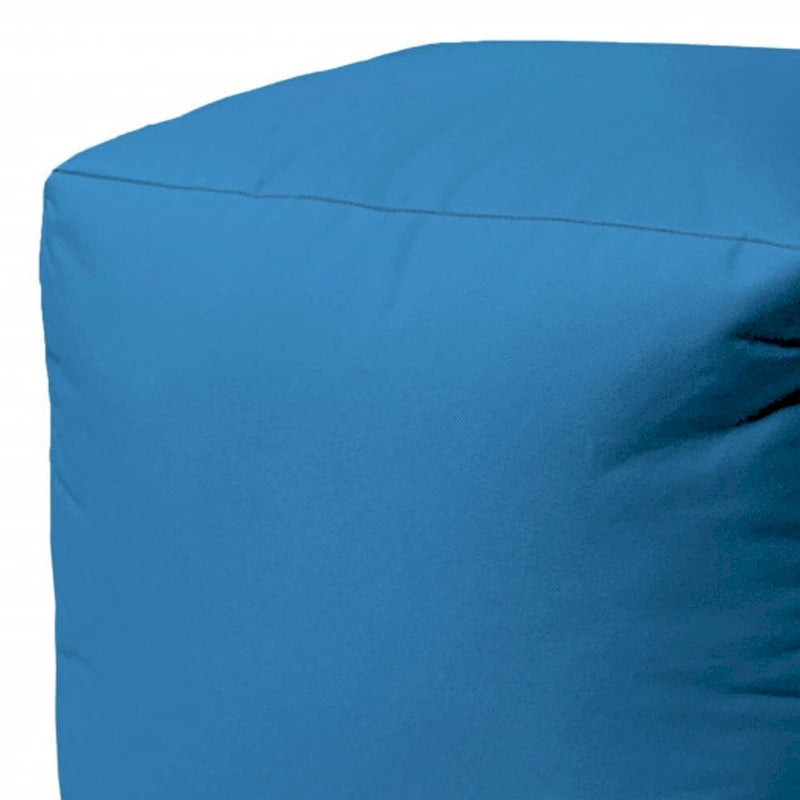 HomeRoots 17 Cool Bright Teal Blue Solid Color Indoor Outdoor Pouf Cover - 17' X '17' X '1