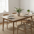 Extendable Dining Table with Cone Legs, Transitional Style – Brown, Seats 6–8