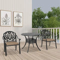 3/5-Piece Cast Aluminum Outdoor Dining Set with 35.43 in. Round Table and Random Color Seat Cushions