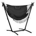 Outdoor Hammock Chair with Stand, Patio Swing Hanging Chair with Side Pocket and Headrest