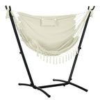 Outdoor Hammock Chair with Stand, Patio Swing Hanging Chair with Side Pocket and Headrest
