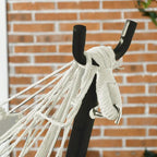 Outdoor Hammock Chair with Stand, Patio Swing Hanging Chair with Side Pocket and Headrest