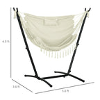 Outdoor Hammock Chair with Stand, Patio Swing Hanging Chair with Side Pocket and Headrest