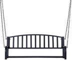 Patio 2-Person Porch Swing Bench, Outdoor Steel Swing Chair with Sturdy Chains