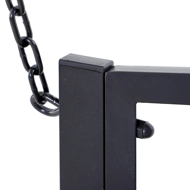 Patio 2-Person Porch Swing Bench, Outdoor Steel Swing Chair with Sturdy Chains