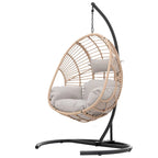 Outdoor Indoor PE Wicker Swing Egg chair with Cushion
