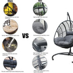 Outdoor Indoor PE Wicker Swing Egg chair with Cushion