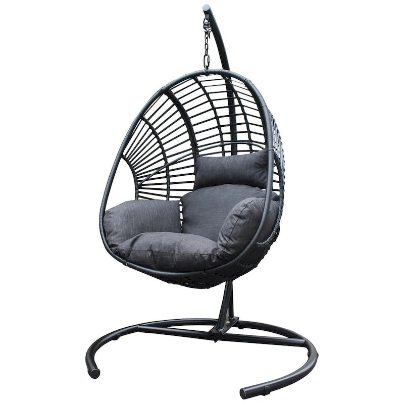 Outdoor Indoor PE Wicker Swing Egg chair with Cushion