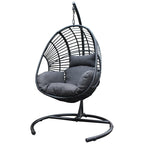 Outdoor Indoor PE Wicker Swing Egg chair with Cushion