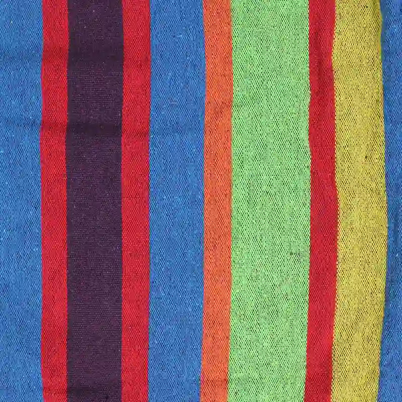 72 Yellow and Blue Striped Woven Double Brazilian Hammock - 73