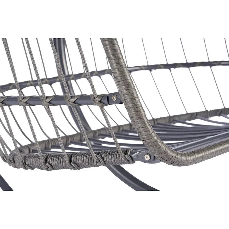 2 Person Outdoor Rattan Hanging Chair Patio Wicker Egg Chair