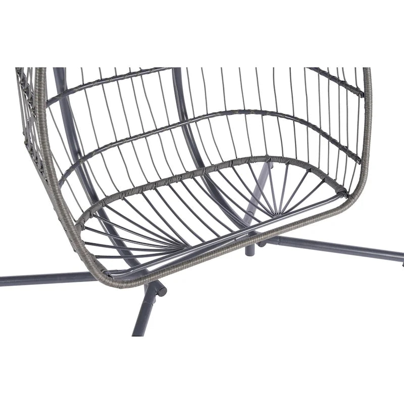 2 Person Outdoor Rattan Hanging Chair Patio Wicker Egg Chair