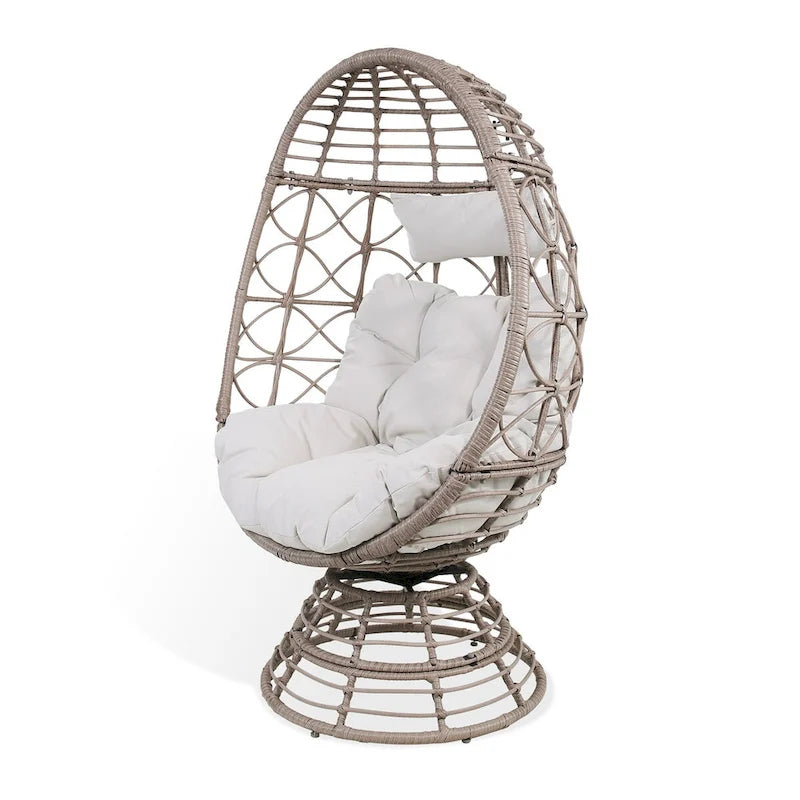 Wicker Egg Chair, Nest Basket Indoor/Outdoor Lounger for Patio