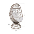 Wicker Egg Chair, Nest Basket Indoor/Outdoor Lounger for Patio